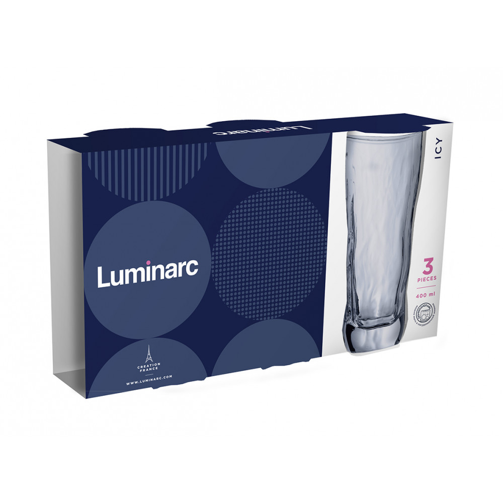 Купить Набор стаканов высоких Luminarc АЙСИ СИЯЮЩИЙ ГРАФИТ 400мл-3шт ...