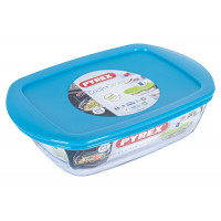 Форма Pyrex COOK & STORE BLUE прямоугольная с крышкой 23х15х6,5см (1,1л) 215PSE3