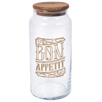 Банка с деревянной крышкой HEREVIN Bon Appetit 1,4л 232006-147