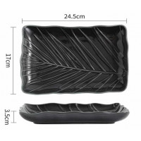 Блюдо прямоугольное Limited Edition LEAF BLACK 24,5х17см B010786