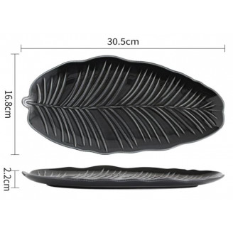Блюдо овальное Limited Edition LEAF BLACK 30х16,8см B010751