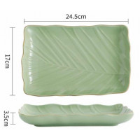 Блюдо прямоугольное Limited Edition LEAF GREEN GOLD 24,5х17см B010791