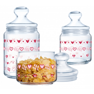 Набор банок для сыпучих Luminarc Club LOVE BASKET - 3пр X1078