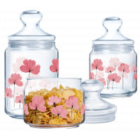 Набор банок для сыпучих Luminarc Club FLORALIS - 3пр X1081