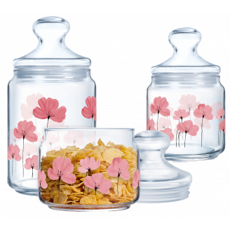 Набор банок для сыпучих Luminarc Club FLORALIS - 3пр X1081