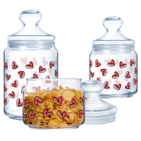 Набор банок для сыпучих Luminarc Club LOVE BLUSH - 3пр X2218