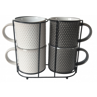 Набор чашек на подставке Limited Edition POINT 4штх400мл JH7596