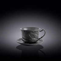 Чашка кофейная с блюдцем WILMAX SLATESTONE BLACK 110 мл WL-661150 / A