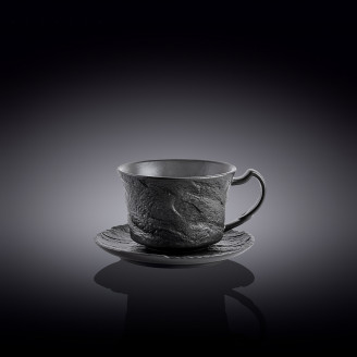 Чашка кофейная с блюдцем WILMAX SLATESTONE BLACK 110 мл WL-661150 / A