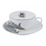 Чашка чайная с блюдцем Astera Charm Floral Black 410мл A0530-CS410-C