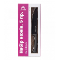 Набор ножей Vincent Black blade с покрытием non-stick 5 пр VC-6211