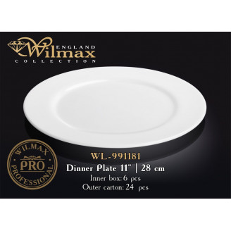 Тарелка плоская круглая Wilmax Pro  28 см