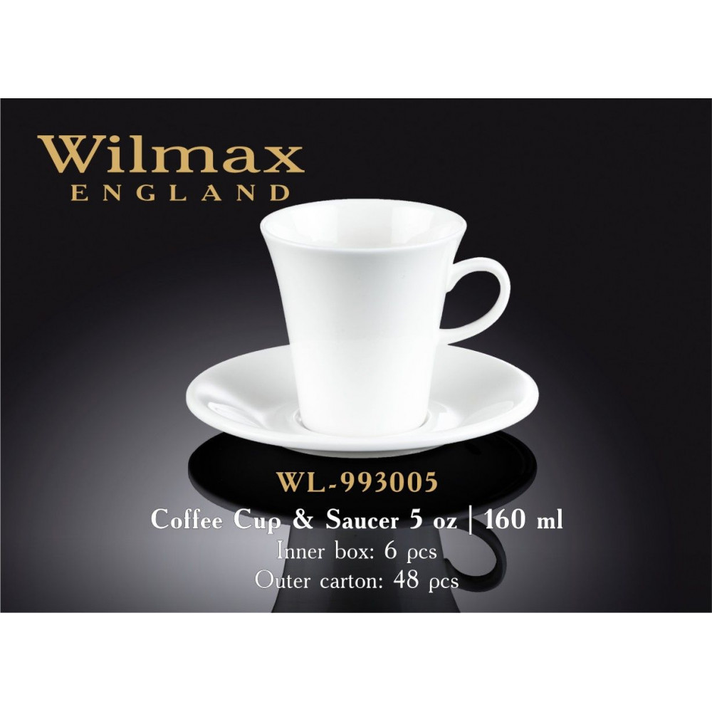 Чашка кавова з блюдце Wilmax 160 мл WL-993005 / AB