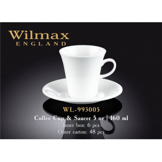 Чашка кавова з блюдце Wilmax 160 мл WL-993005 / AB