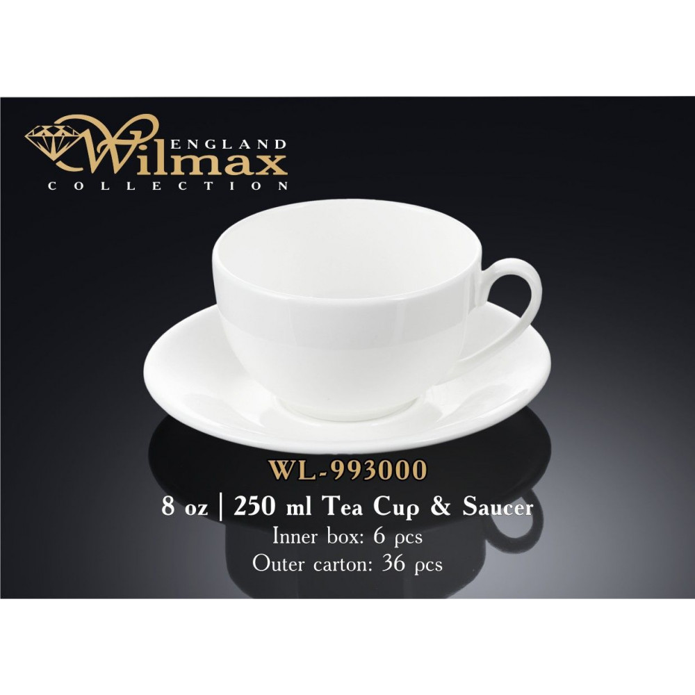 Чашка чайная&блюдце Wilmax 250 мл WL-993000 / AB