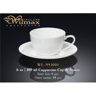 Чашка c блюдцем для капучино Wilmax 180 мл WL-993001 / AB