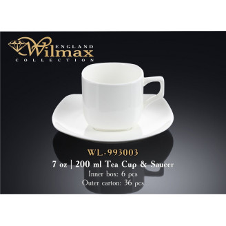 Чашка чайна з блюдцем Wilmax 200 мл WL-993003 / AB