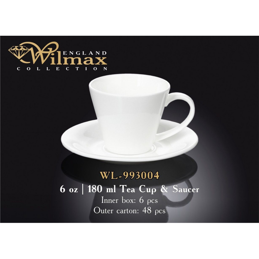 Чашка чайна з блюдцем Wilmax 180 мл WL-993004 / AB
