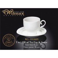 Чашка чайна з блюдцем Wilmax 220 мл WL-993009 / AB