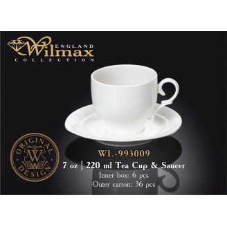 Чашка чайна з блюдцем Wilmax 220 мл WL-993009 / AB