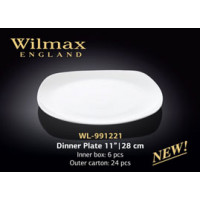 Тарелка обеденная квадратная Wilmax 28 см WL-991221 / A