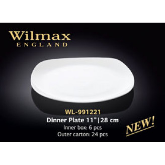 Тарелка обеденная квадратная Wilmax 28 см WL-991221 / A