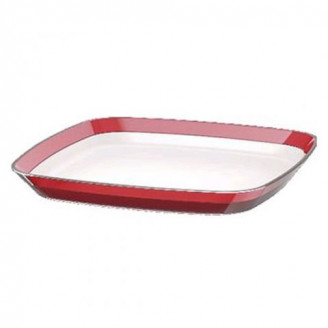 Квадратная тарелка Emsa VENICE 24 х 24 см (Белая-Красная)
