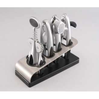 Набор барных инструментов GIPFEL BRAVO 5 пр. на стальной подставке