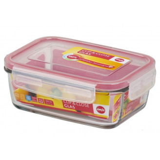 Пищевой прямоугольный стеклянный контейнер Emsa CLIP&CLOSE 1,3л