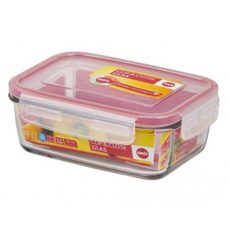 Пищевой прямоугольный стеклянный контейнер Emsa CLIP&CLOSE 0,39л
