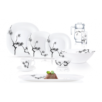 Сервиз столовый Luminarc CARINE MING BLACK 46 пр. N8588