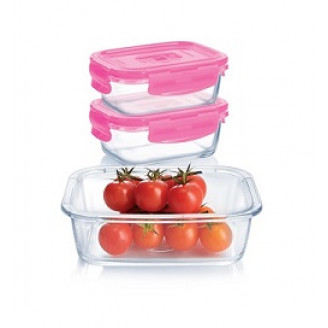 Набор прямоугольных контейнеров с сумкой Luminarc Pure Box Active - 3шт P4498