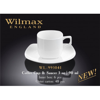 Чашка кофейная и блюдце Wilmax 90 мл WL-993041 / AB