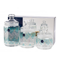 Набор банок для сыпучих Luminarc Hedgery Turquoise 3пр Q9982