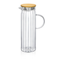 Кувшин стеклянный с бамбуковой крышкой Wilmax Thermo Segment 1500 мл WL-888218 / A